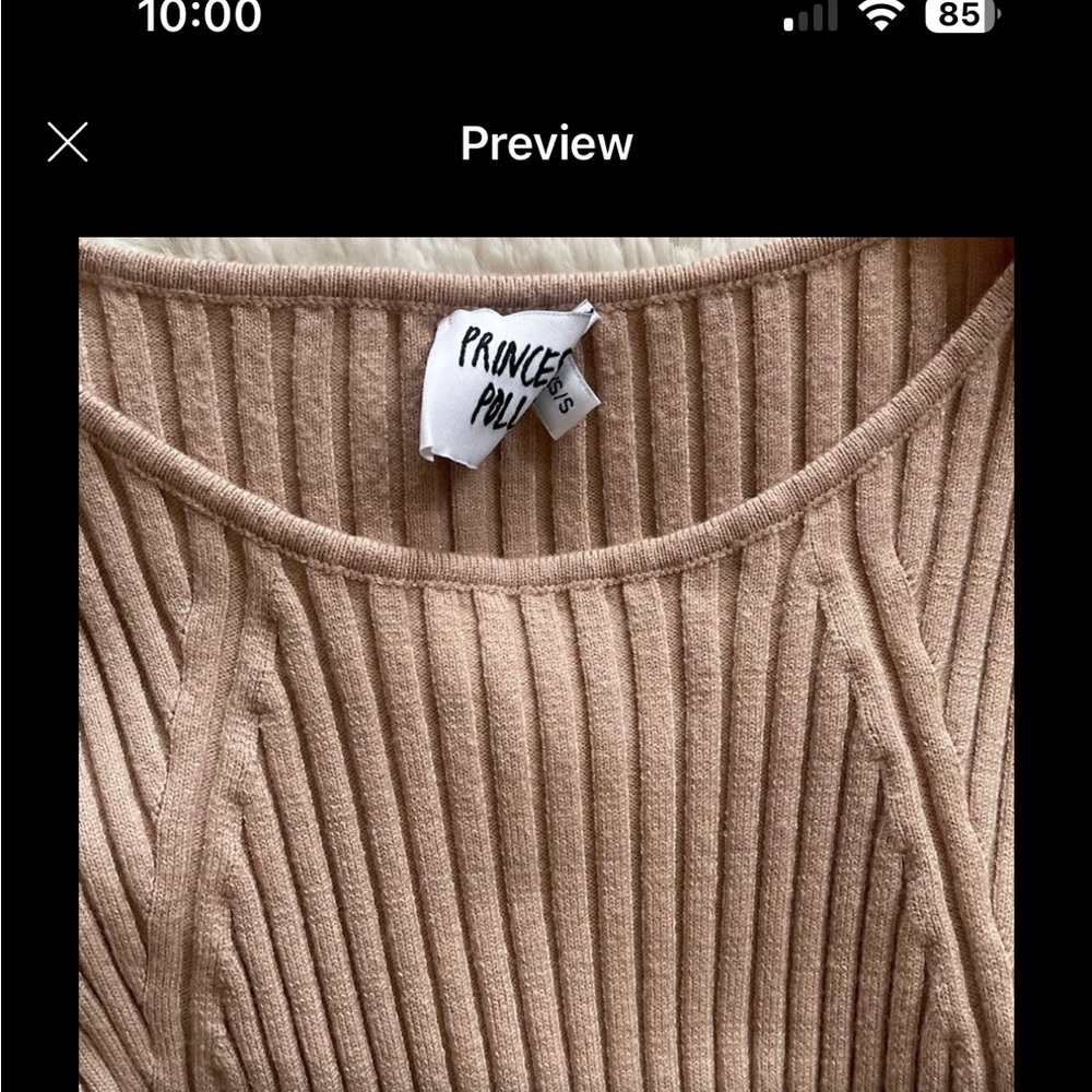 Lulu's One-Shoulder Knit Dress in Burgundy, Beige, and Light Blue - Picture 10 of 16